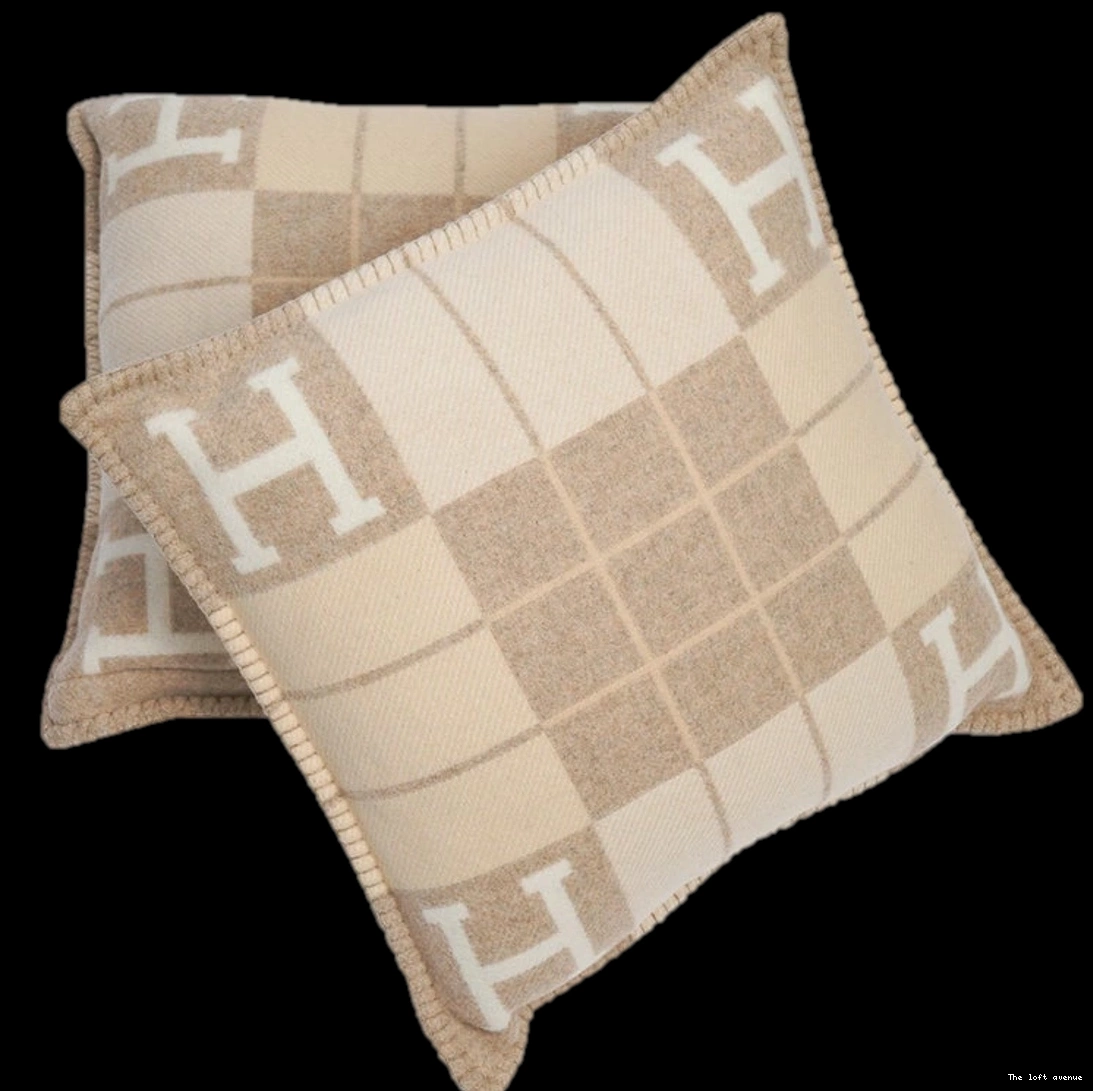 PILLOW THROW STRIPE WOOL HERMES 0804